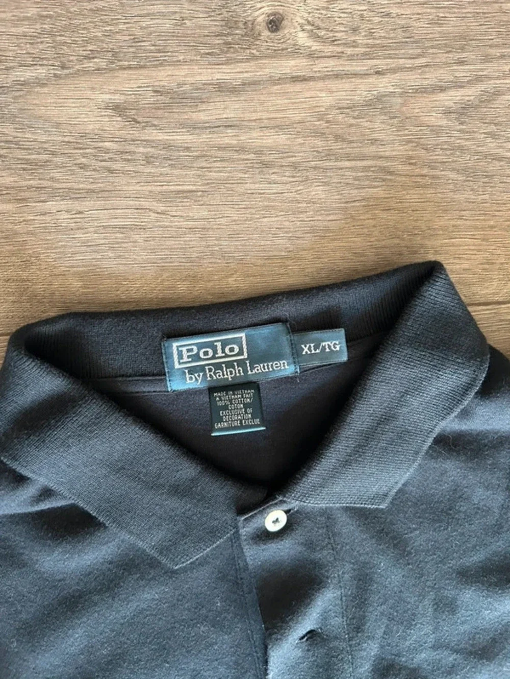 Polo Ralph Lauren XL/TG Black Long Sleeve Polo Shirt